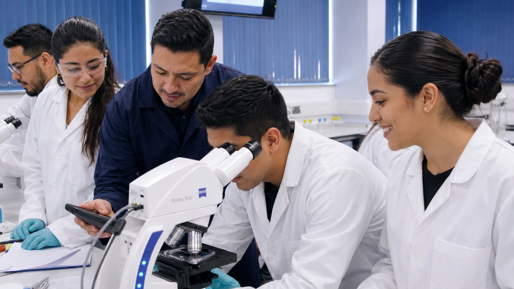 Cuidado del microscopio para laboratorios universitarios